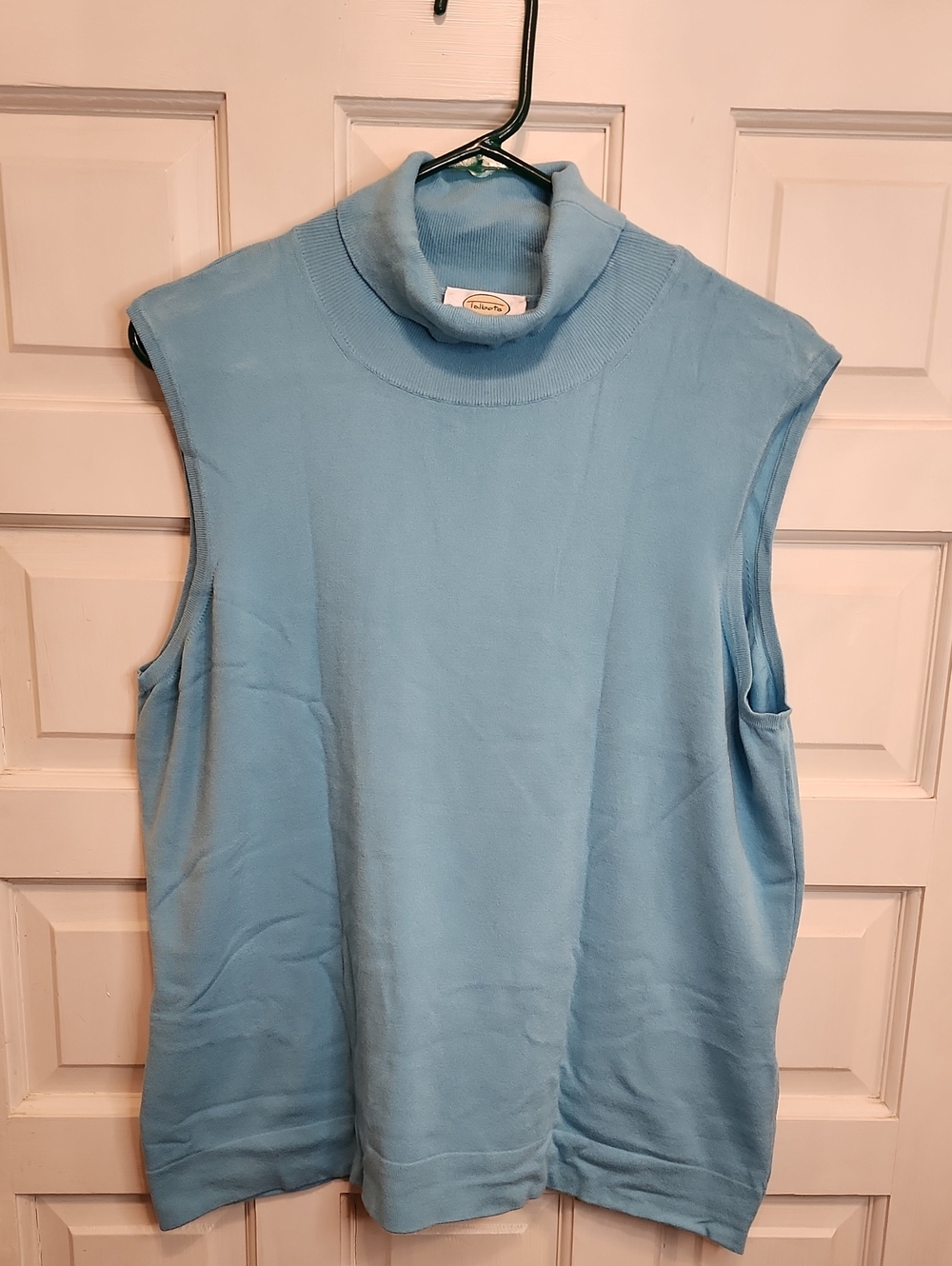 TALBOTS WOMAN 2X Sleeveless FULL turtleneck  SWEATER Top - Light Blue